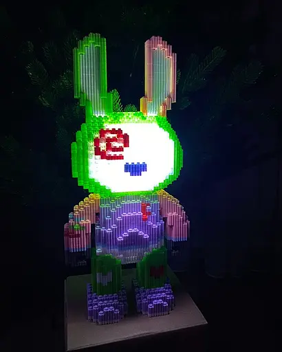 Конструктор Magic Blocks Bunny с подсветкой на 2088 деталей, 42.8 см - фото 5