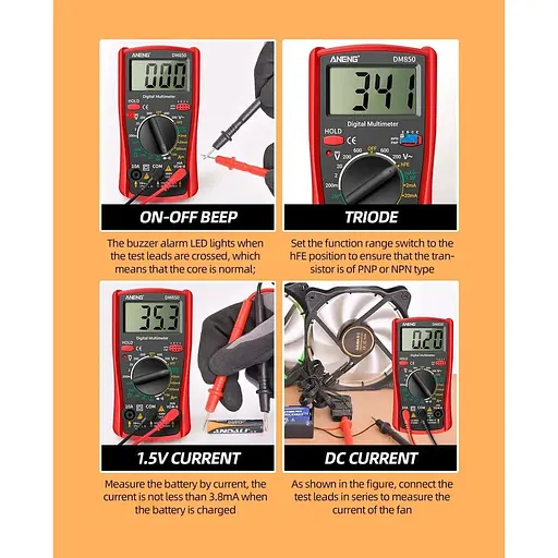 Мультиметр Aneng dm850 - Automatic Professional Digital Multimeter - фото 8