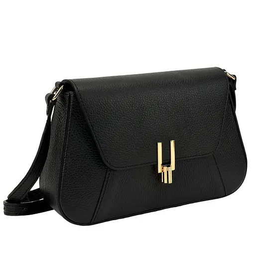 Женское стильное кожаное кроссбоди черное Firenze Italy F-IT-6644A