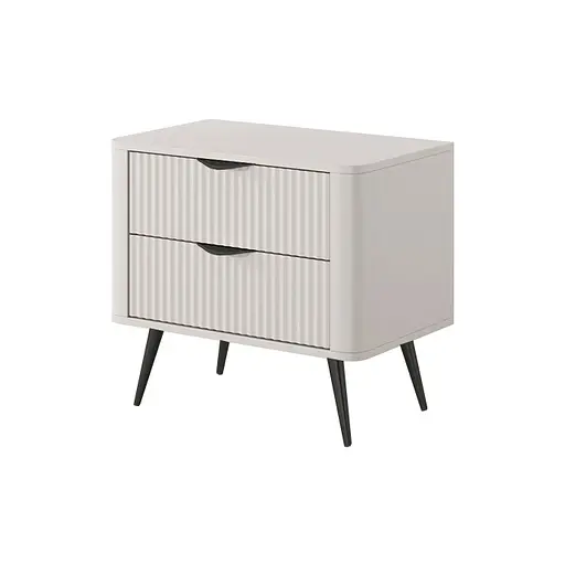Тумба приліжкова Perfect Home Ланте / Lante з 2 шухлядами і чорними ніжками 2S Беж (PFH-091185)