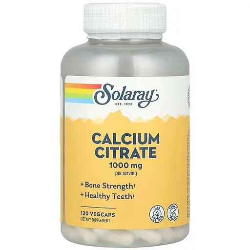Витамины и минералы Solaray Calcium Citrate 1000 mg, 120 вегакапсул - фото 1