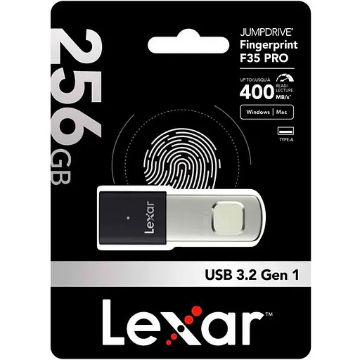 USB флэш-накопитель Lexar JumpDrive Fingerprint F35 Pro 256GB USB-A 3.2 (LJDF35P256G-RNBNG) [137813] - фото 6