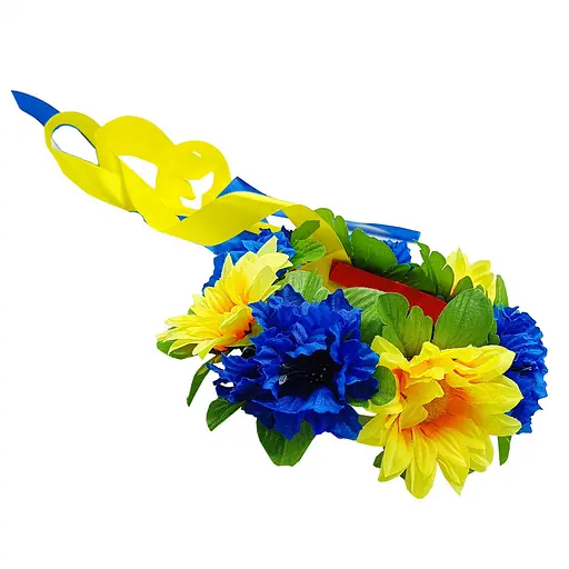 Обруч-вінок "Український" La-beauty 0205-710 з об'ємними квітами - фото 1