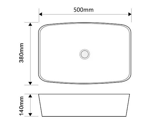 Умивальник накладний Mixxus Premium Diverse-0109 500x380x140 мм MP6547, Білий - фото 2