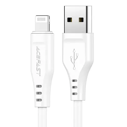 Кабель ACEFAST C3-02 USB to iP 2.4A, 1.2m, TPE, TPE connectors, White - фото 1