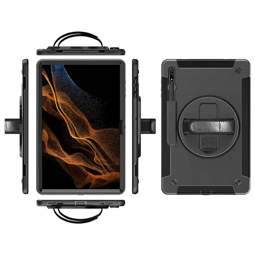 Чохол Rugged 3 Layers броньований протиударний з захистом Samsung Galaxy Tab S10 FE+ Plus 13.1 Чорний - фото 4