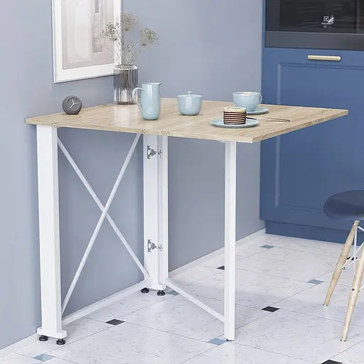 Стіл-книга трансформер Оріон 1 Ferrum-decor 750x810x730 Білий метал ДСП Дуб Сонома 16 мм (FRD-104607)