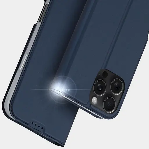 Чехол-книжка Dux Ducis с карманом для визиток для Apple iPhone 16 Pro 6.3 Синий - фото 6