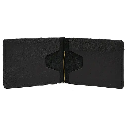 Зажим с монетницей кожаный черный Наппа Tarwa 11.5х8х1 см acs0032187 - фото 3