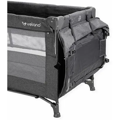 Кровать-манеж VELANO Tino со вторым ярусом и пеленатором Dark grey (46160) - фото 4