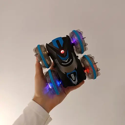 Машинка перевертыш на радиоуправлении Amphibious Stunt Car. Плавает в воде. Светится. Прозрачные колеса - фото 12