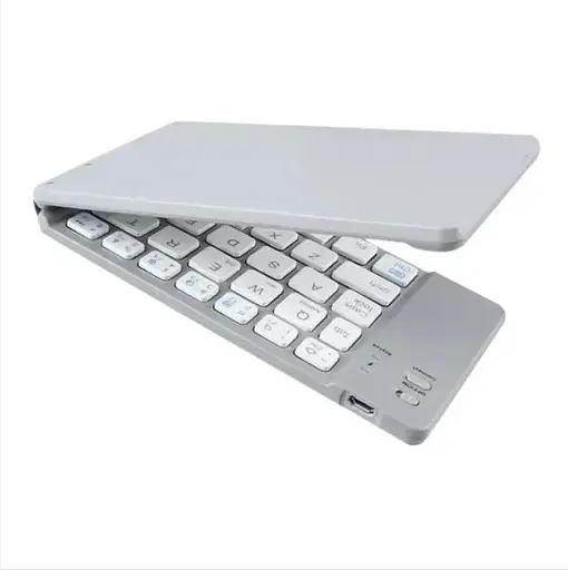Бездротова Bluethooth міні клавіатура для IPAD, планшета, телефону, складана та портативна, White - фото 2