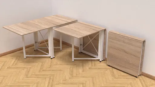 Стіл-книга трансформер Оріон 2 Ferrum-decor 750x1520x730 Білий метал ДСП Дуб Сонома 16 мм (FRD-104593) - фото 7