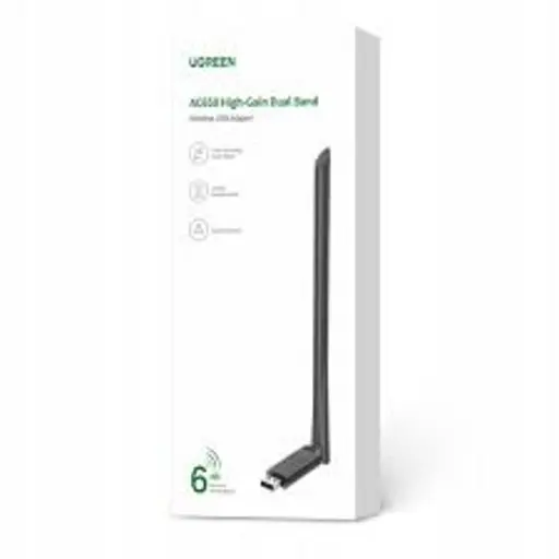 WI-FI-адаптер UGREEN CM496 AC650 High-Gain Dual Band Wireless USB Adapter(UGR-90339) - фото 6