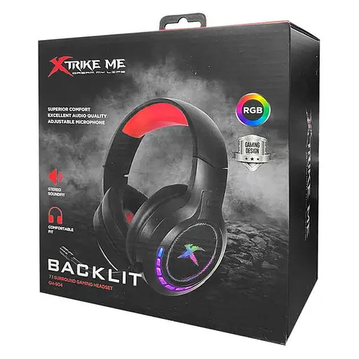 Проводная игровая гарнитура Xtrike Me Gaming RGB Backlight GH-904, 7.1, USB, 2m, black - фото 6