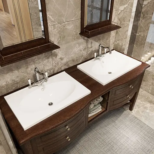 Раковина глянцева врізна Amidicon Venera 70 700x450 з литого каменю VENERA_70_HL, Білий - фото 8