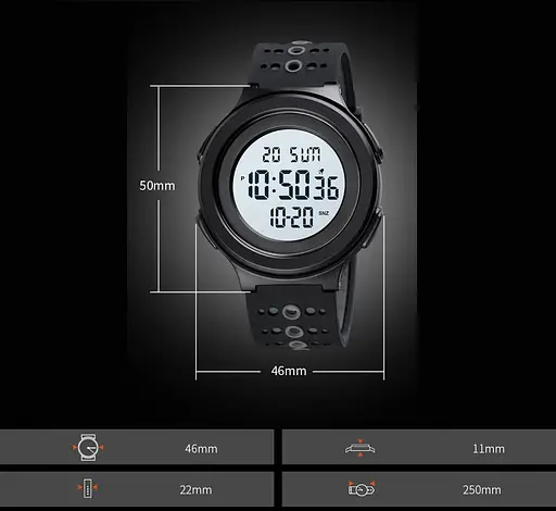 Наручний годинник чоловічий Skmei 1733 Black White, 1733BKWT (18460) - фото 11