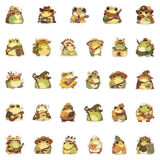 Стікерпак Жаби Набір наклейок GeekLand Frogs 50 штук - фото 2
