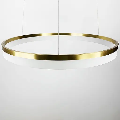 Современная круглая подвесная LED люстра в латунном каркасе Ст. M 2702 AB | Line F - фото 3