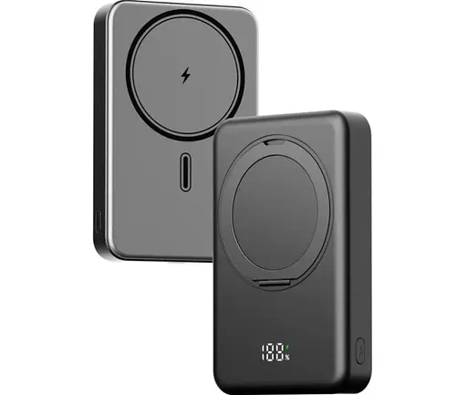 Бездротове магнітне зарядне - павер банк Gelius Holdix Magnetic Wireless Charge GP-PBW302 10000mAh 15W чорний - фото 5