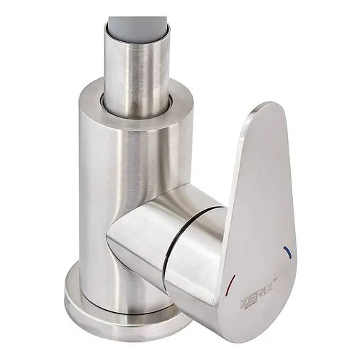 Змішувач для кухні Zerix Fox-011 із сірим гнучким виливом ZX4834 Нержавіюча сталь - фото 2