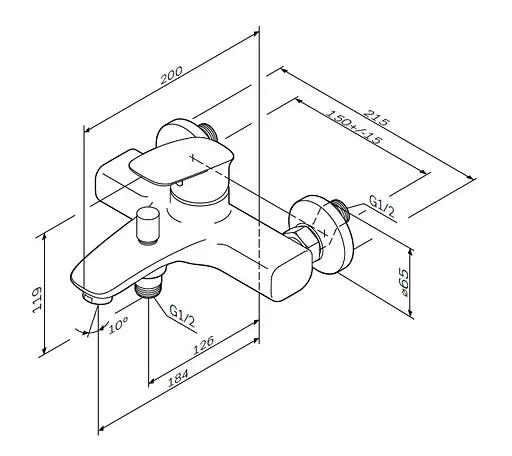 Смеситель для ванны и душа AM.PM Spirit 2.1 (F71A10000) - фото 9