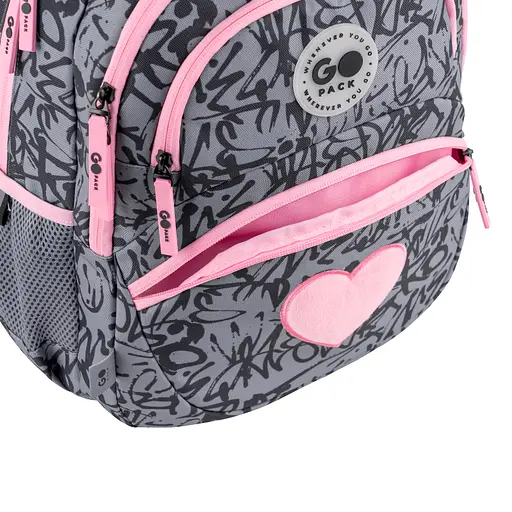 Рюкзак GoPack Education 175M-4 Fluffy Heart Серо-розовый (GO26-175M-4) - фото 9