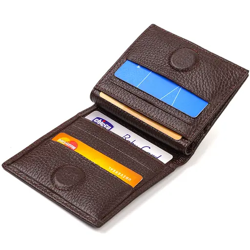 Мужской кожаный кошелек Canpellini 9.5х10.2х1 см acs0025716 - фото 3