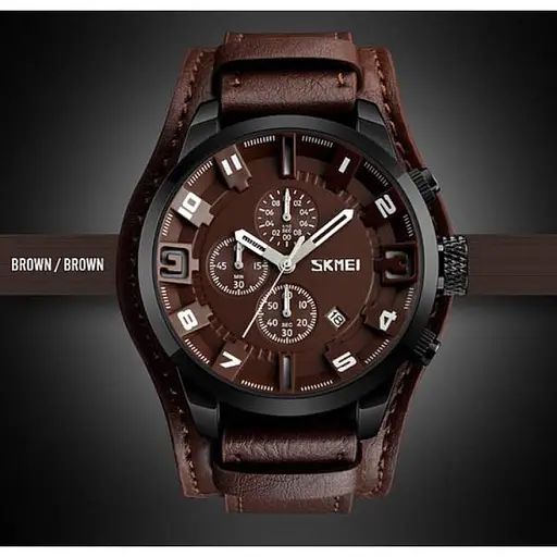 Мужские классические часы Skmei 9165 Brown-Brown - фото 2