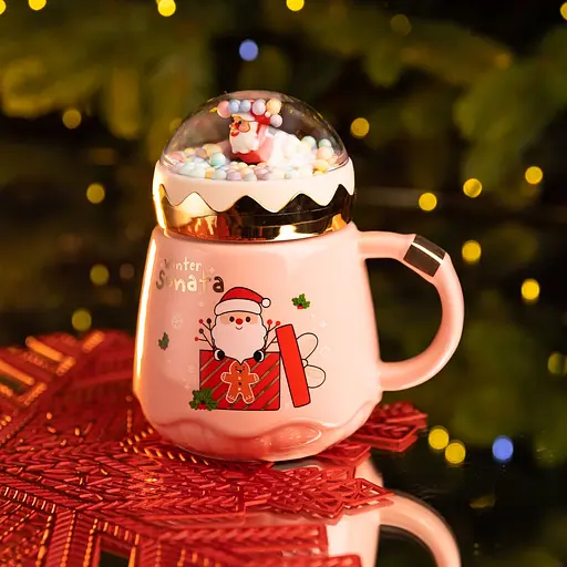 Чашка фарфоровая Winter Sonata 400 мл розовый Yiwu FM-CS-41C - фото 2