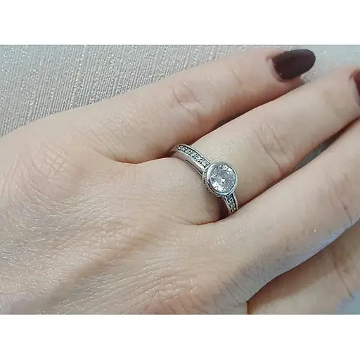 Срібне кільце TOP Silver з фіанітом. 9510156Б 16,5 - фото 2