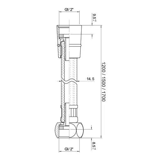 Шланг для душу Imprese PVC 1700 мм anti-twist, блістер black matt f03600110AG, Чорний матовий - фото 2