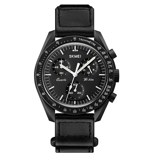 Чоловічий наручний класичний годинник Skmei 1982 (Чорний)