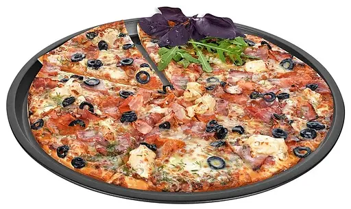 Форма для випічки піци перфорована з антипригарним/тефлоновим покриттям Ø 29 см, Kitchen Master Чорний 86712 - фото 4