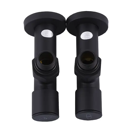 Набір Кран вентильний кутовий з американкою Solomon Lux 1/2″ 7777 (2шт.) Black 000020284 - фото 3