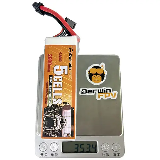 Акумуляторна батарея для квадрокоптерів DarwinFPV 5S 2600 мАг 18,5 В, XT60 7 та 9 дюймів - фото 4