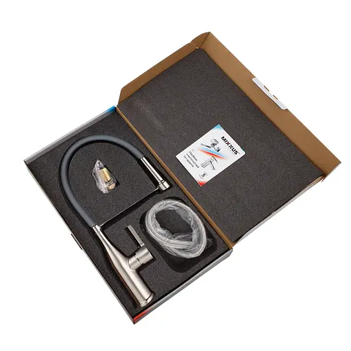 Змішувач для кухні Mixxus Premium Summer 017 SS Color з гнучким виливом MI6963 Нержавіюча сталь - фото 3