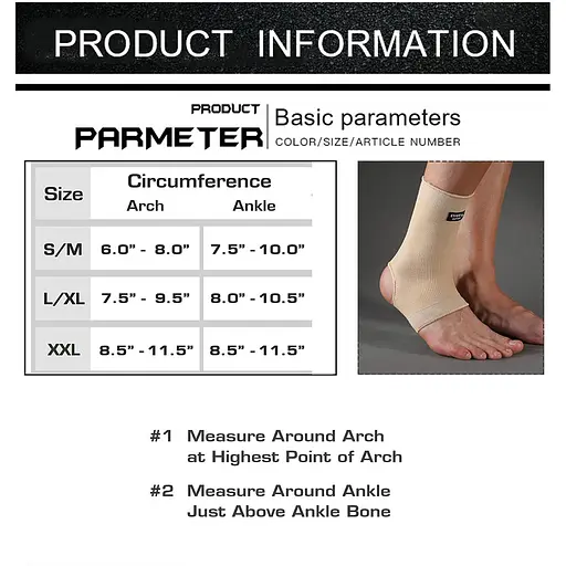 EYotto Компресійний бандаж, розмір S, на щиколотці для чоловіків і жінок (2 УПАКОВКИ), дихаючий компресійний носок - фото 5