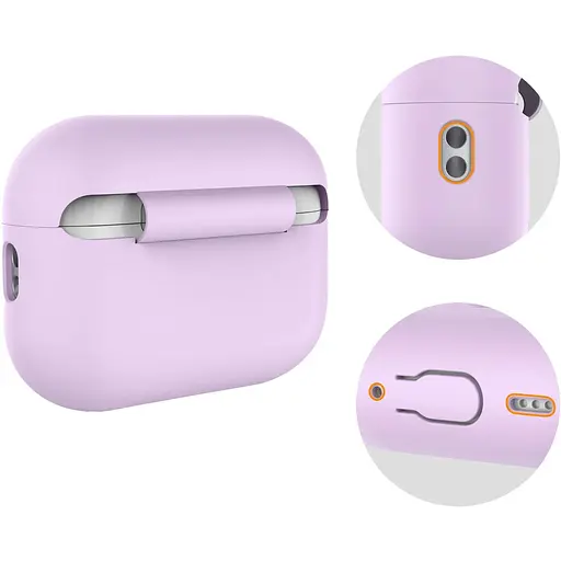 Чехол AhaStyle Colorful Silicone Case для AirPods Pro 2 Lavender (CP-187-2-C-LR) [133837] - фото 3