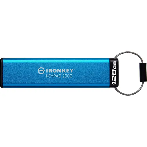 Флеш-накопичувач USB3.2 128GB Kingston IronKey Keypad 200 Type-C Blue (IKKP200C/128GB) - фото 2