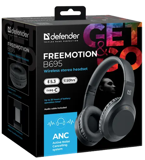 Гарнітура Defender FreeMotion B695 Bluetooth ANC Black (63695) - фото 8