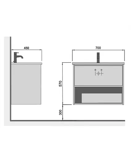 Тумба Мойдодир Oslo 70 Wood з умивальником Cosmo 70 дуб крафт/Білий - фото 5