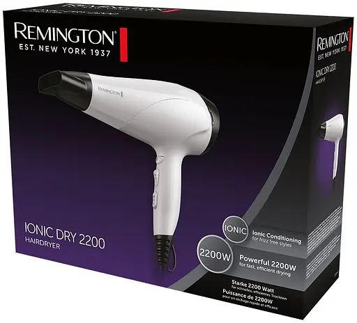 Фен Remington Ionic Dry, 2200Вт, 3 режими,турмалинова іоніз-я, хол. обдув, білий - фото 6