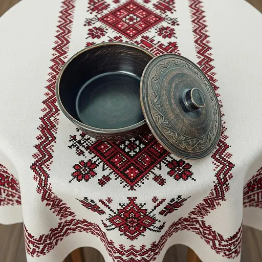 Супник с крышкой из красной глины без ручки 1.8 л Декор молоченная керамика Украинская глиняная посуда - фото 4