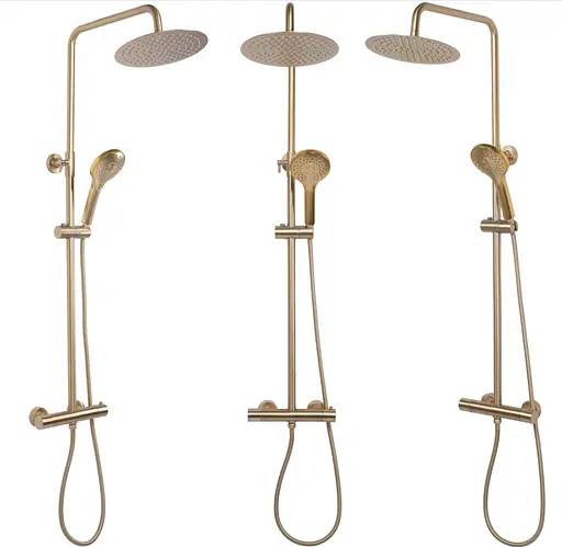 Душовя система Rea Vincent з термостотом brushed gold REA-P6602, Золотий - фото 6