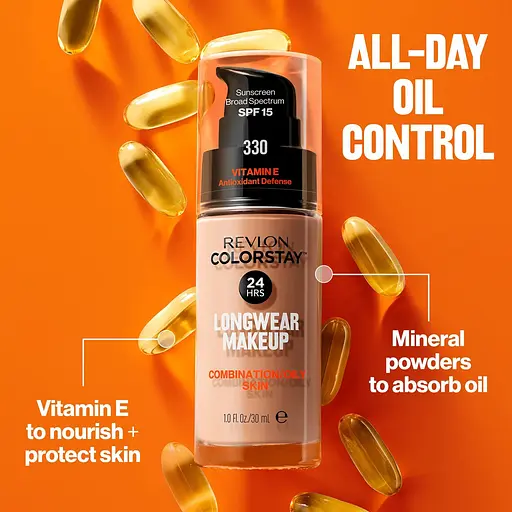 Тональна основа для обличчя Revlon ColorStay Longwear Makeup Combination/Oily skin 240 Medium Beige 30 мл (7265318006) - фото 5