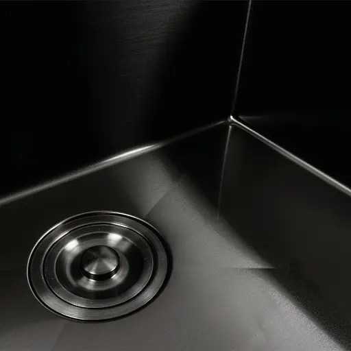 Кухонна мийка чорна PVD 78x46 Platinum Handmade, Чорний - фото 7