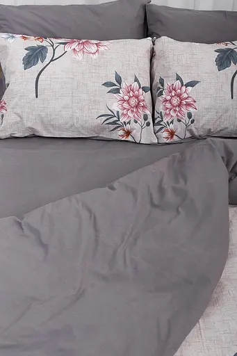 Підковдра Moon&Star Бязь Gold Люкс Flowers Gray Євро 200x220 см - фото 4