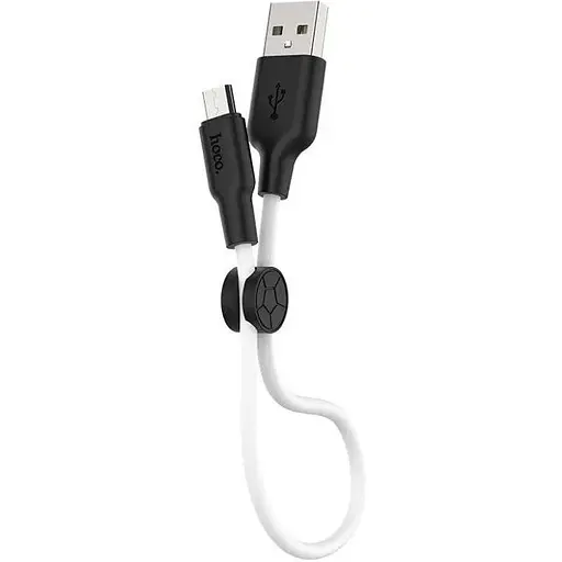 Кабель Hoco X21 Plus Silicone charging cable for Micro 0.25 м Чорний Білий - фото 1
