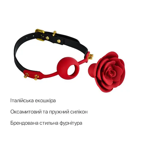 Роскошный кляп в виде розы Zalo - Rose Ball Gag, двойное использование - фото 3